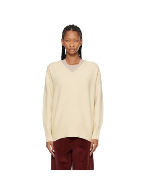 RÓHE Yellow Classic V-Neck Sweater