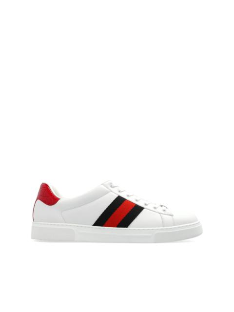 Ace web-trim leather sneakers