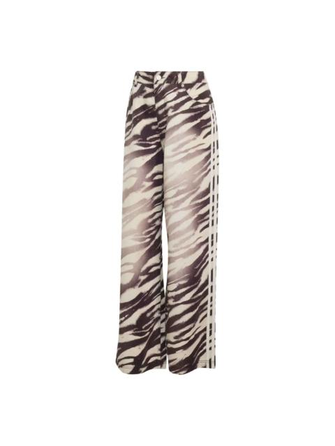 adidas Originals (WMNS) adidas Adilenium Season 6 Zebra Print Wide Leg Denim Pants Asia Sizing 'Aurora Coffee' LH1954