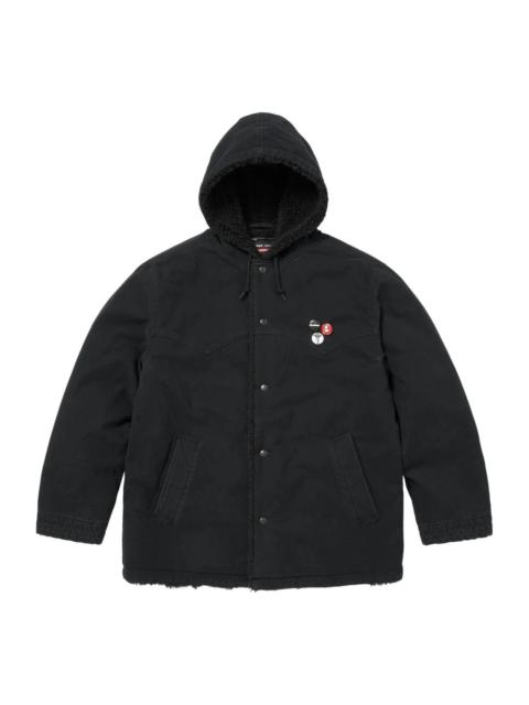Supreme Supreme FW25 x Number (N)ine Faux Shearling Hooded Coat 'Black' FW25J49-BLACK