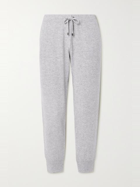 Tapered bead-embellished cashmere track pants