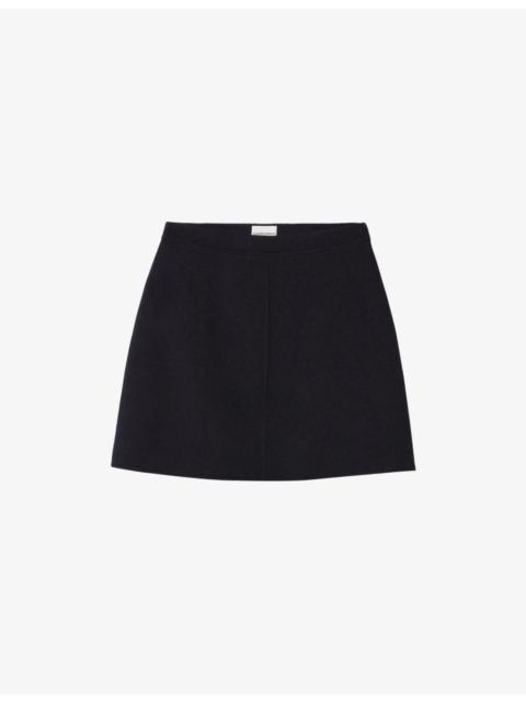 Claudie Pierlot Straight-Cut Mid-Rise Wool Mini Skirt