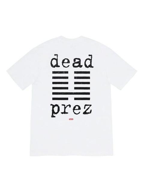 Supreme Supreme FW19 Week 15 x Dead Prez Tee Crossover Round Neck Short Sleeve Unisex White SUP-FW19-10766