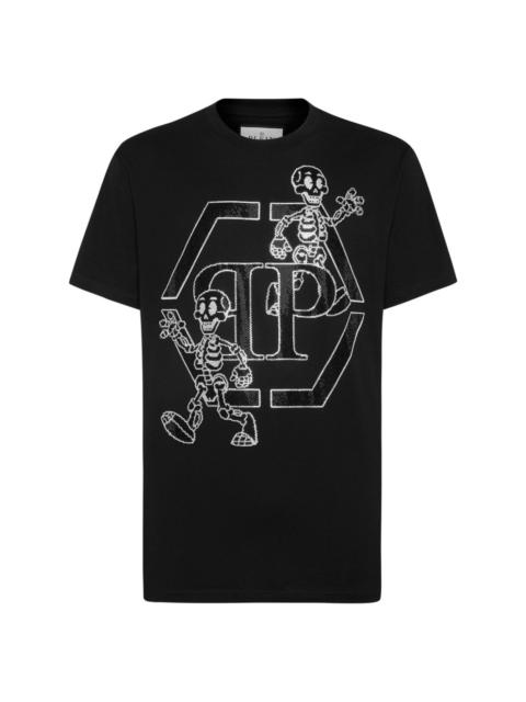 PHILIPP PLEIN rhinestone-skeleton cotton T-shirt
