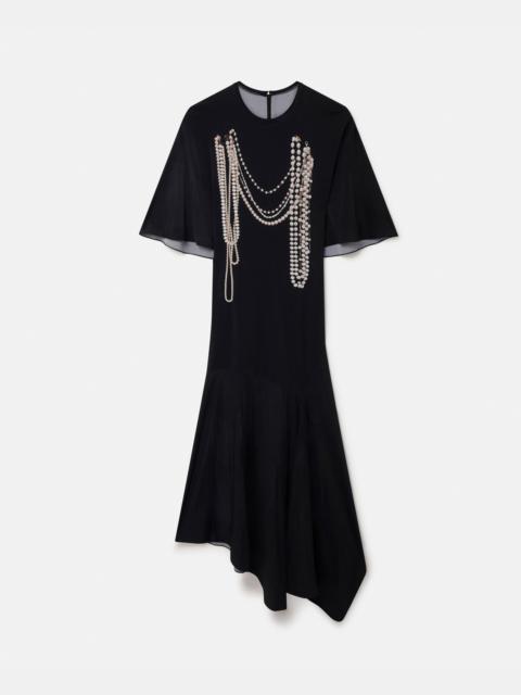 Stella McCartney Pearl Trompe L’oeil Print Midi Dress