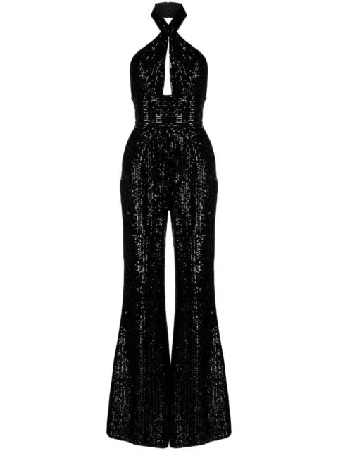 ELIE SAAB sequin-embellished halterneck jumpsuit