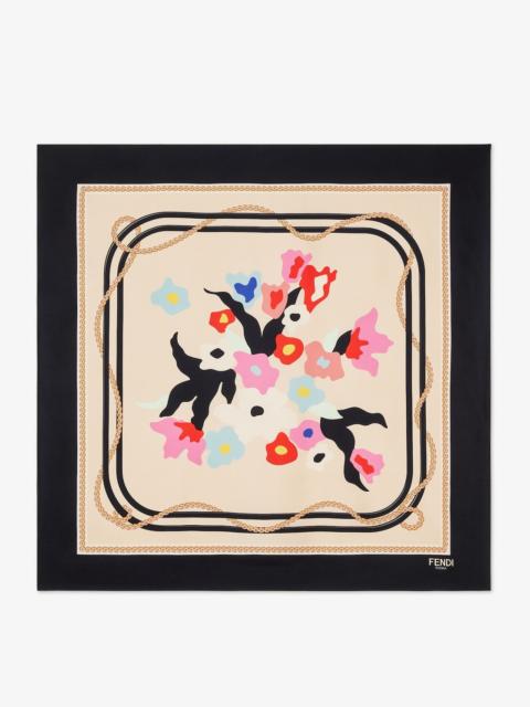 FENDI Sunny Side Flowers Foulard Multicolor silk foulard