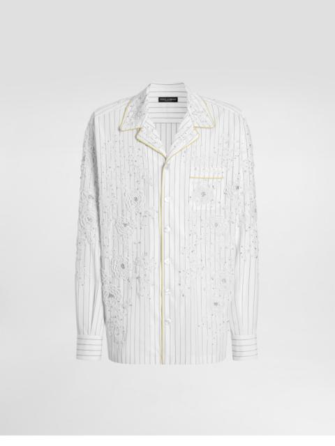 Dolce & Gabbana Cotton and silk vanity shirt with embroidery