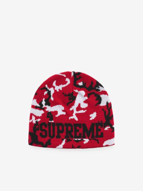 Supreme camouflage-pattern beanie hat