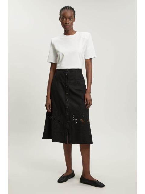 KAREN MILLEN Denim Cut Out Full Midi Skirt