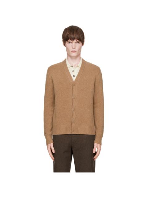 AMI Paris Beige Cashmere Tonal Ami de Coeur Cardigan