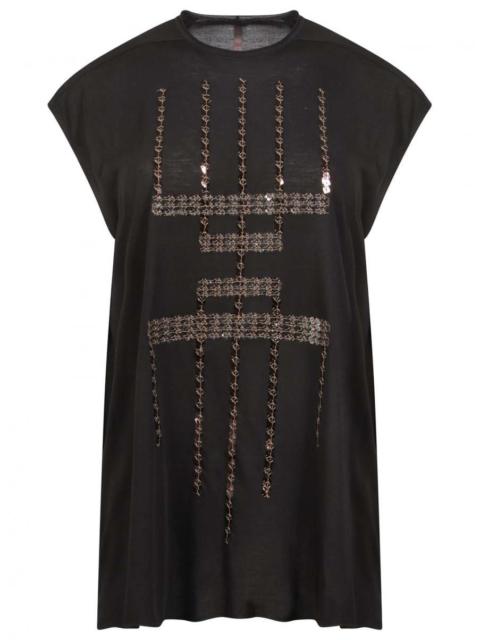 Rick Owens Lilies Sequin Embroidered Sleeveless Top in Black