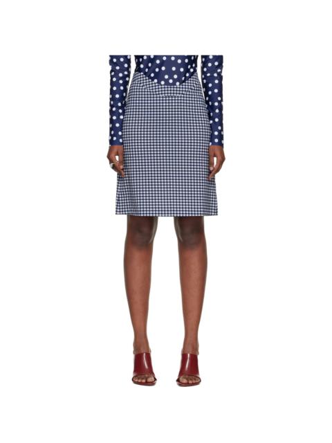 Jean Paul Gaultier Navy & White 'The Curved' Midi Skirt