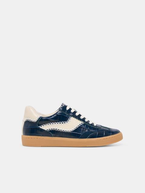dolce vita NOTICE STITCH SNEAKERS INK CROCO EMBOSSED LEATHER