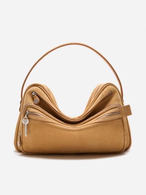 Acne Studios Camero Camera Suede Shoulder Bag - Sesame beige