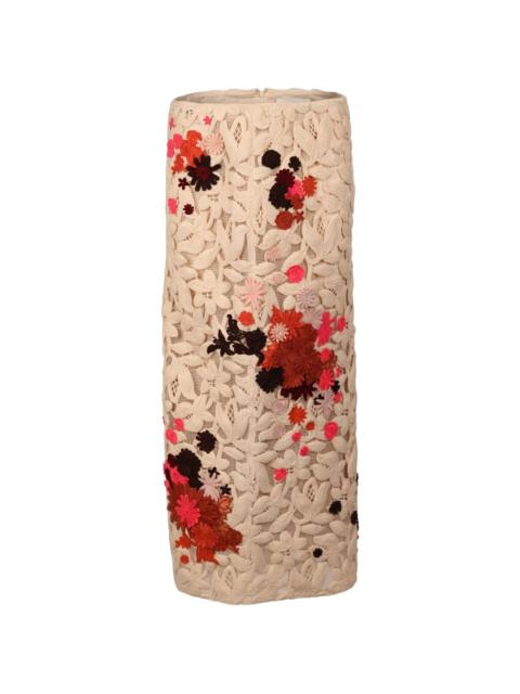 Valentino floral lace midi skirt