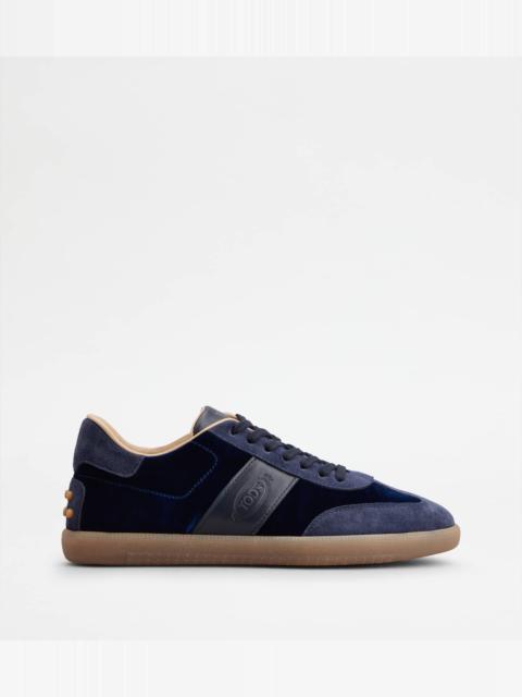 Tod's TOD'S TABS SNEAKERS IN FABRIC AND SUEDE - BLUE