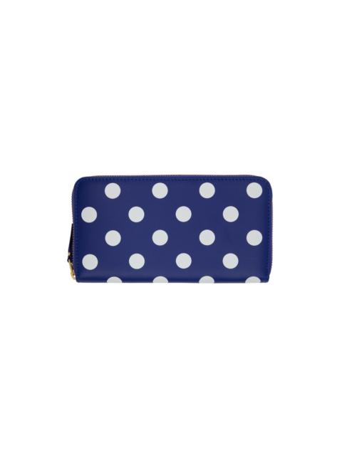 Comme Des Garçons Navy Dots Zip Wallet