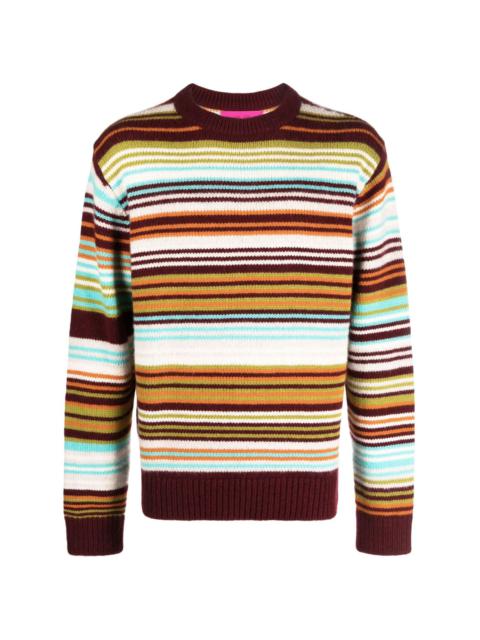 striped intarsia-knit jumper