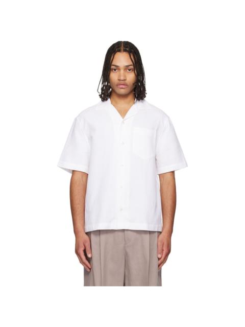 HUGO White Oversized-Fit Structured Cotton Shirt