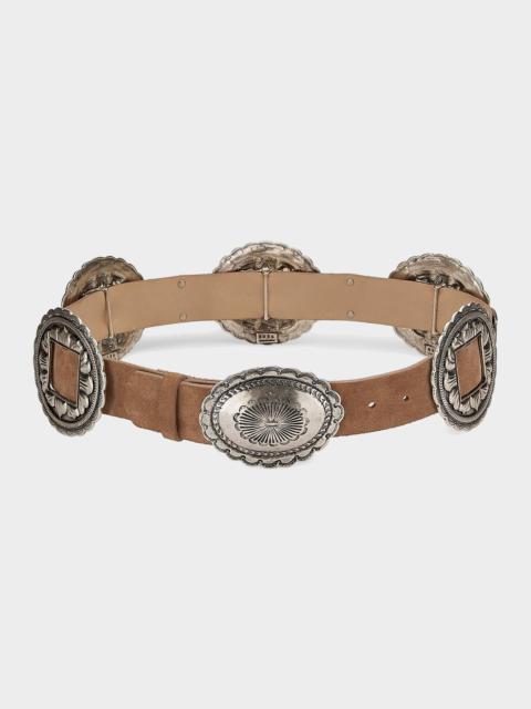 L'AGENCE Austin Suede Concho Belt