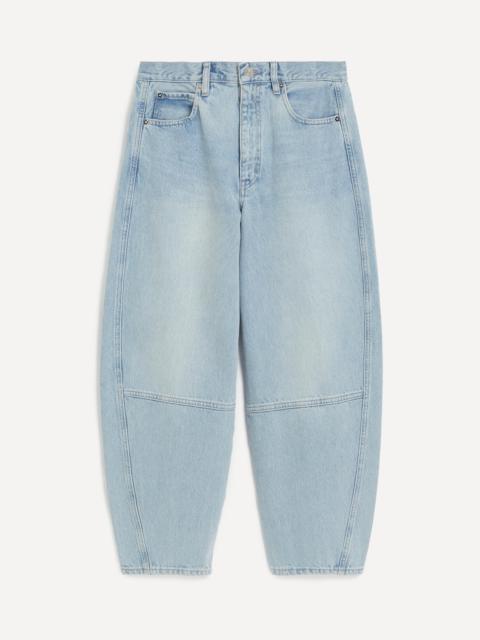 FRAME The Twisted High-Rise Barrel Jeans in Never