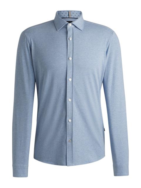 BOSS SLIM-FIT SHIRT IN STRETCH-COTTON JERSEY