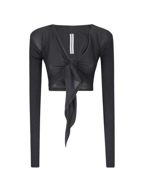 Rick Owens cropped wrap-front blouse