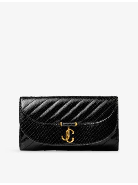 JIMMY CHOO Curve Quilted Leather Wallet-On-Chain