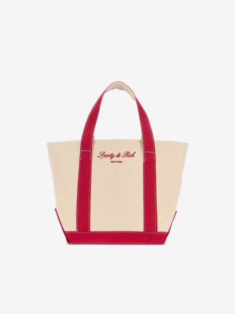 Sporty & Rich Signature NY Logo canvas tote bag