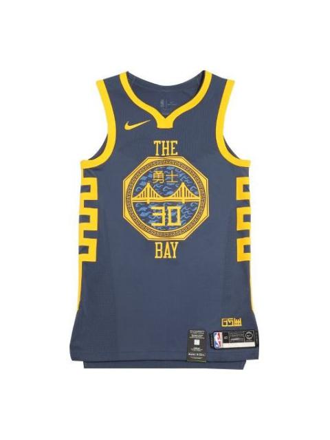 Nike Nike NBA Golden State Warriors AU Player Edition Jersey Blue Gray AH6209-427