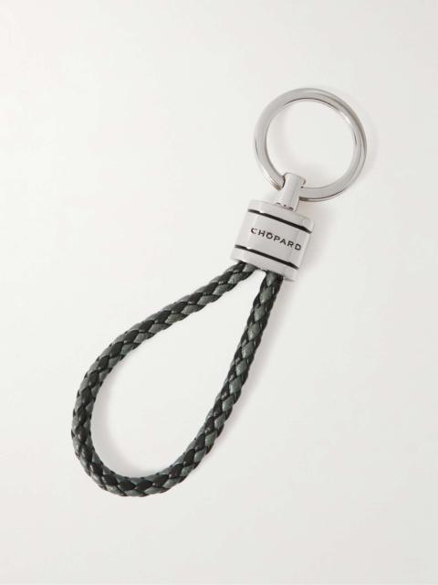 Chopard Braided Leather and Silver-Tone Keyring
