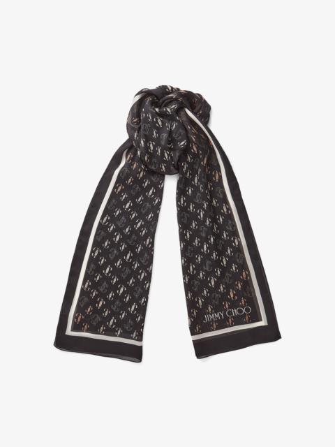 Doris
Black Silk Stole with JC Monogram Repeat Print