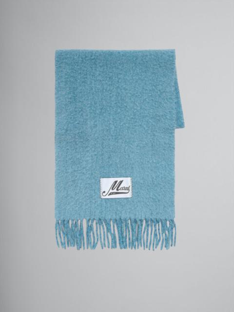 Marni SKY BLUE BRUSHED WOOL SCARF