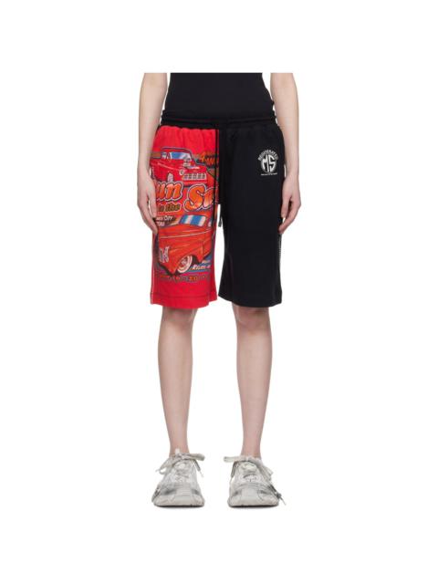 Marine Serre Red & Black Printed Shorts
