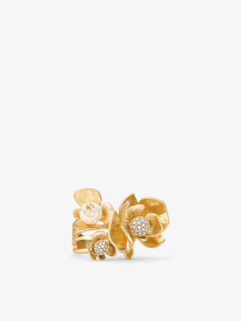 JIMMY CHOO Petal Ring
Gold-Finish Ring with Crystal and Pearl Embellishment