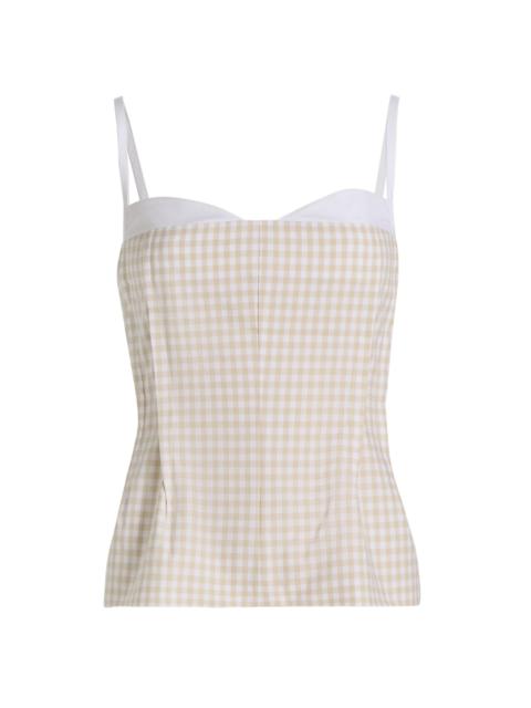 SIMKHAI Women's Charlee Bustier Top - Sand Gingham