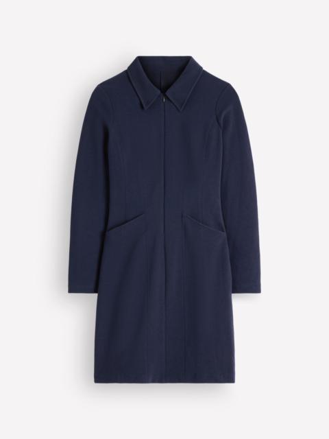 BODEN Nia Ottoman Long Sleeve Dress-Navy