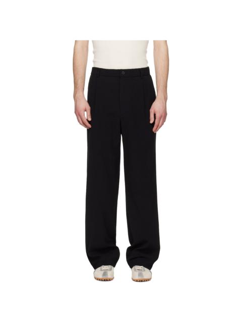 SOLID HOMME Black Pleated Trousers