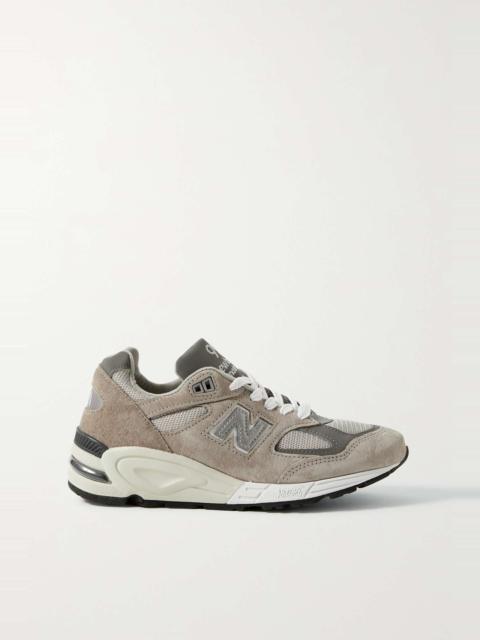 M990v2 suede and mesh sneakers