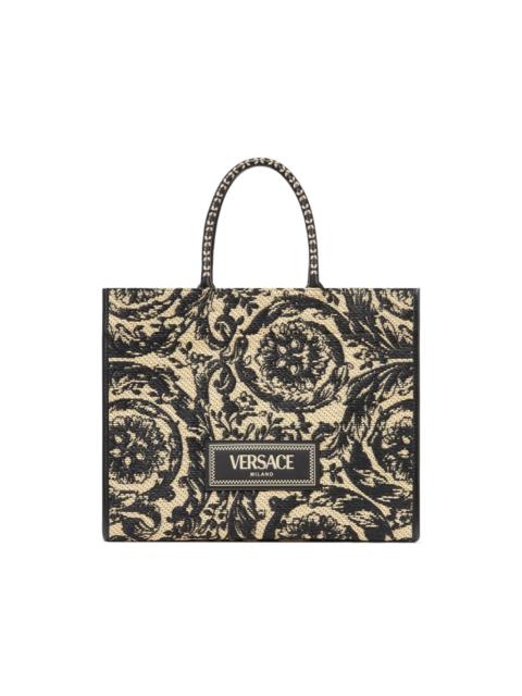 VERSACE large Barocco Athena raffia tote bag