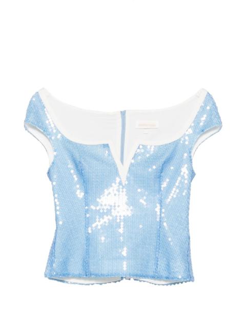 SHUSHU/TONG sequin-embellishment top