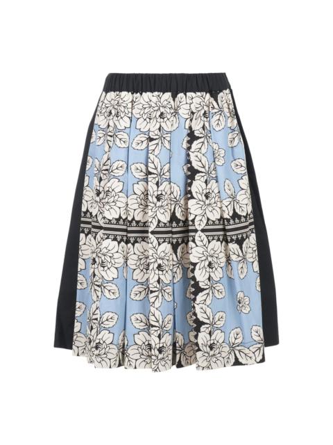 BIYAN Cotton Print Pleated Skirt