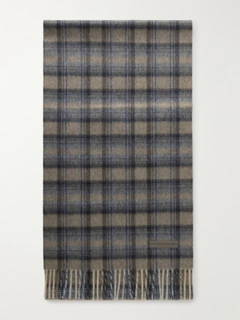 ZEGNA Checked Brushed Cashmere Scarf