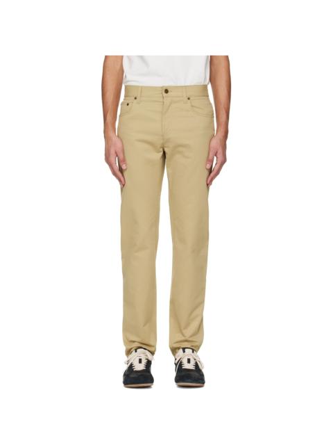 Burberry Beige Logo Patch Jeans