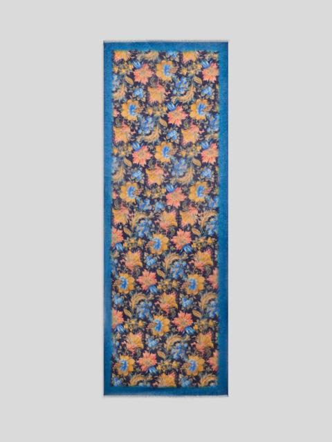 Etro BRUSHED CASHMERE SCARF WITH FLORAL MOTIF