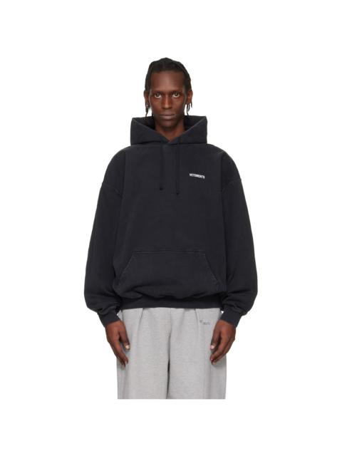 Black Iconic Logo Hoodie