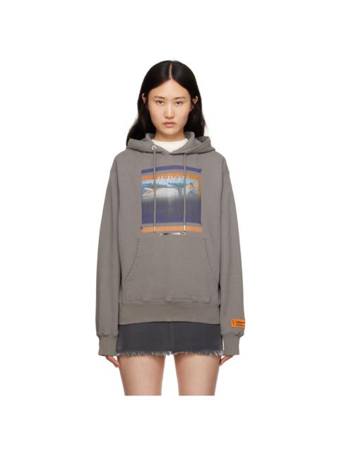 Gray Printed Hoodie