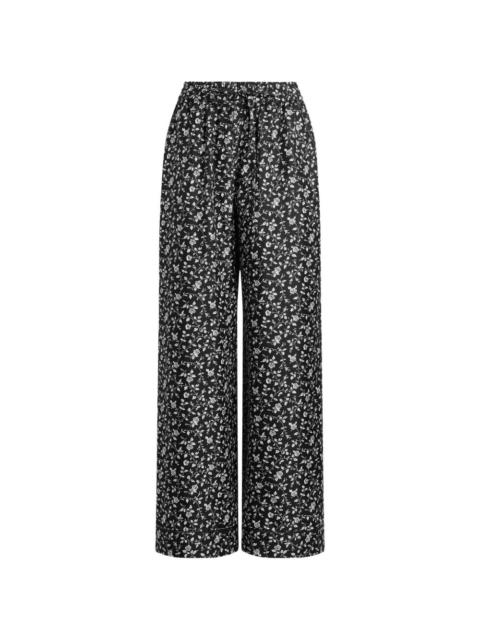 Dolce & Gabbana floral-print silk twill trousers
