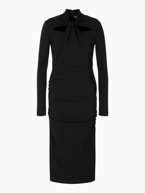 ASV viscose-blend Milano-stitch midi dress